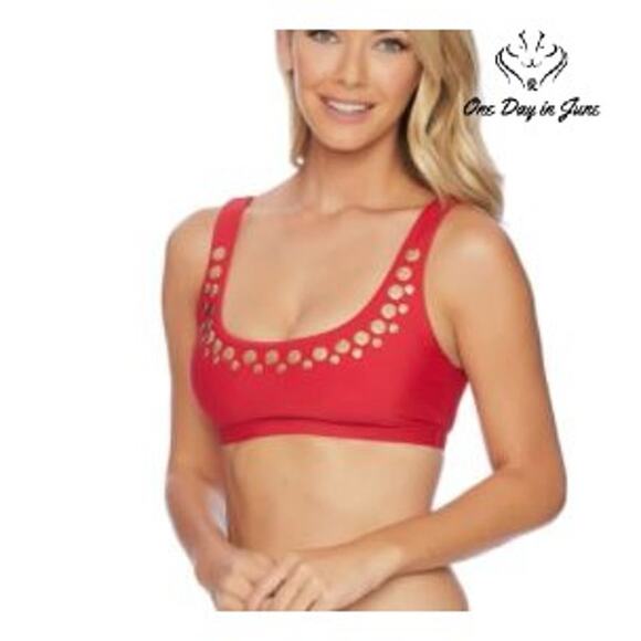 Athena Stud Bralette Bikini Top Swimsuit Size 14 - Picture 1 of 4